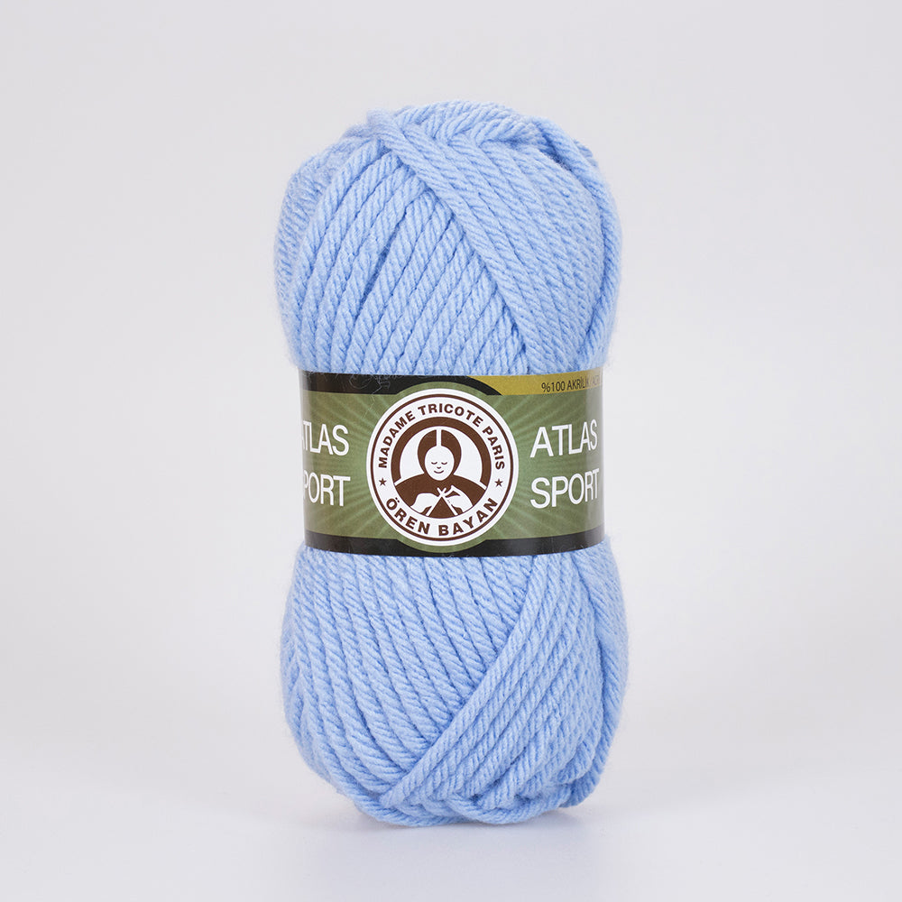 Atlas Sport Hand Knitting Yarn Blue - Kristal Wool