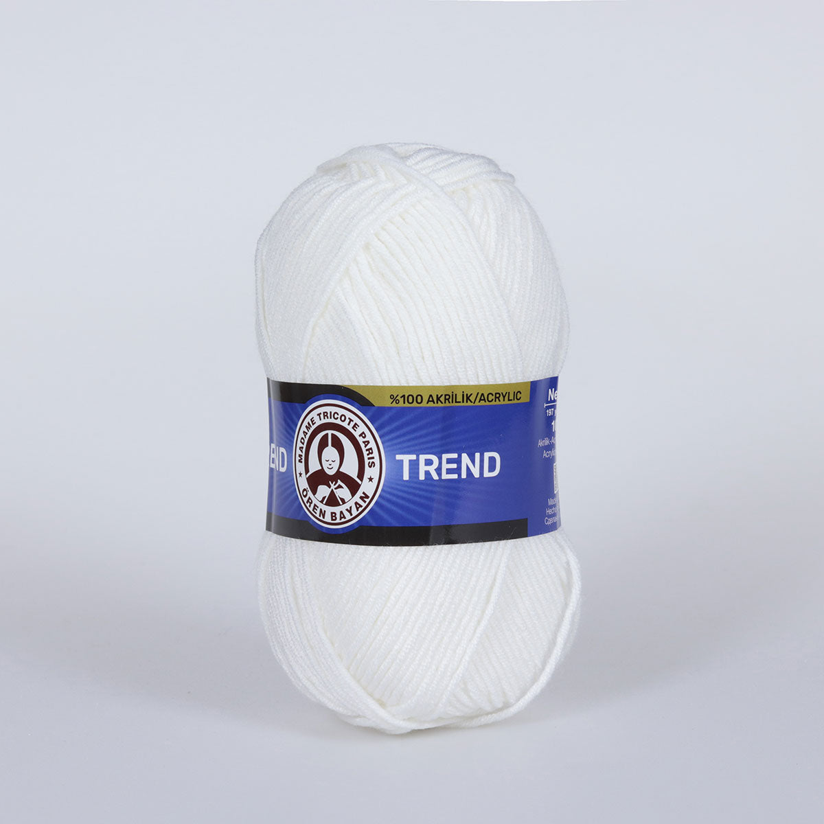 Trend Hand Knitting Yarn White - Kristal Wool