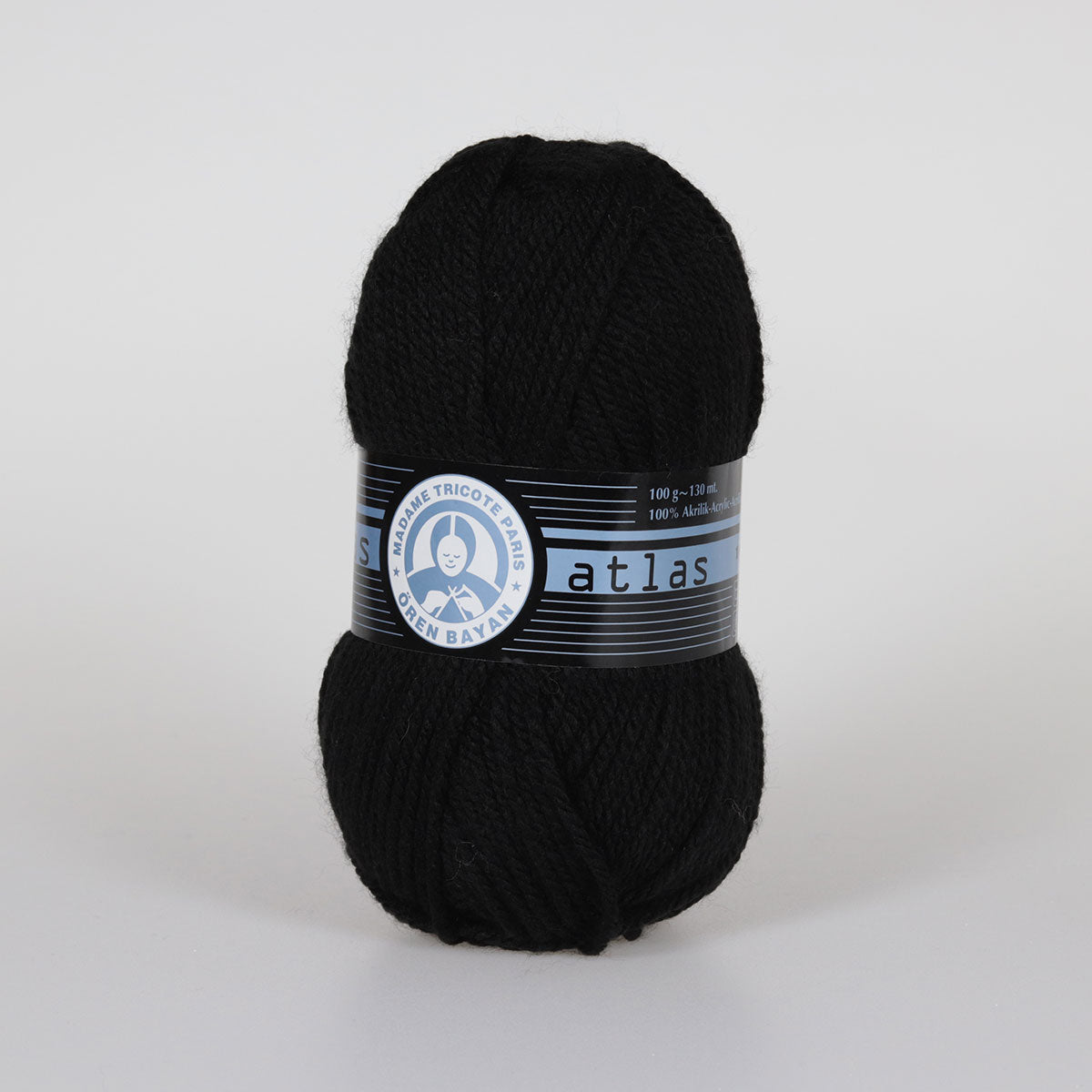 Atlas Hand Knitting Yarn Black - Kristal Wool