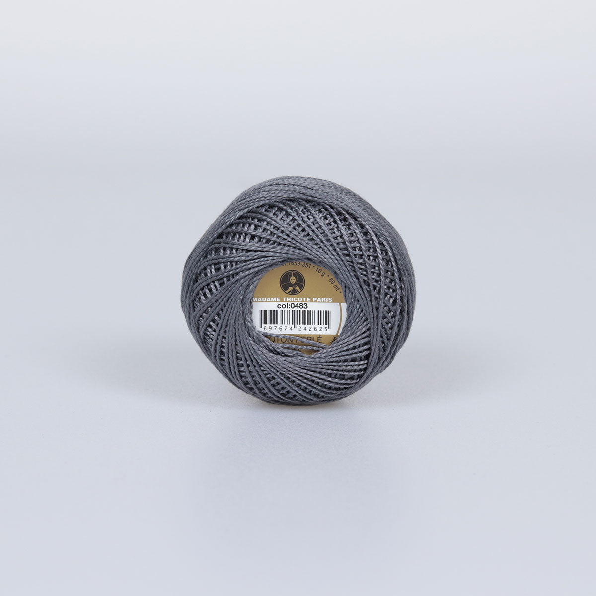 Madame Tricote Paris Hand Knitting Cotton Yarn Dark Grey (10 x 10g Pack)