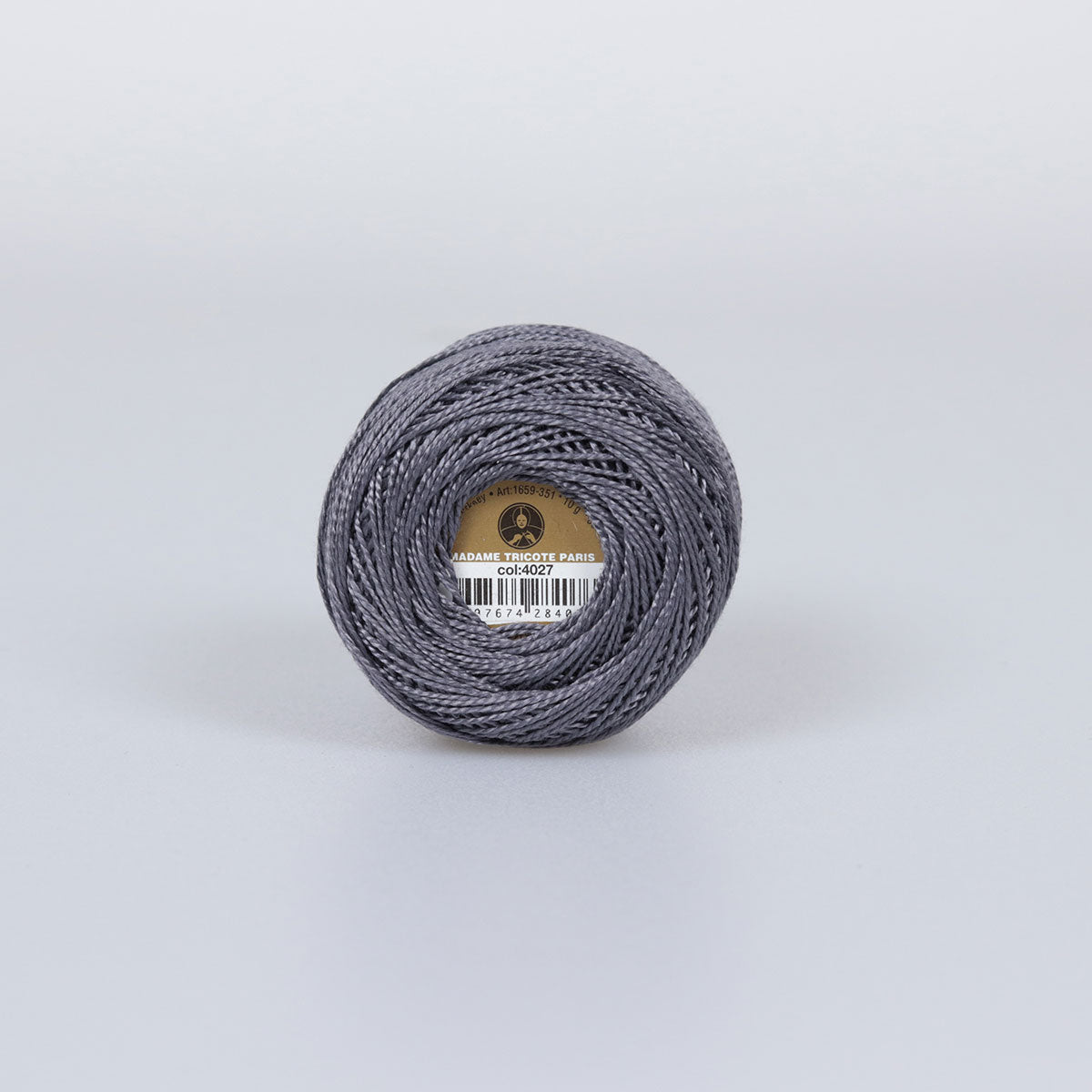 Madame Tricote Paris Hand Knitting Cotton Yarn Grey (10 x 10g Pack)