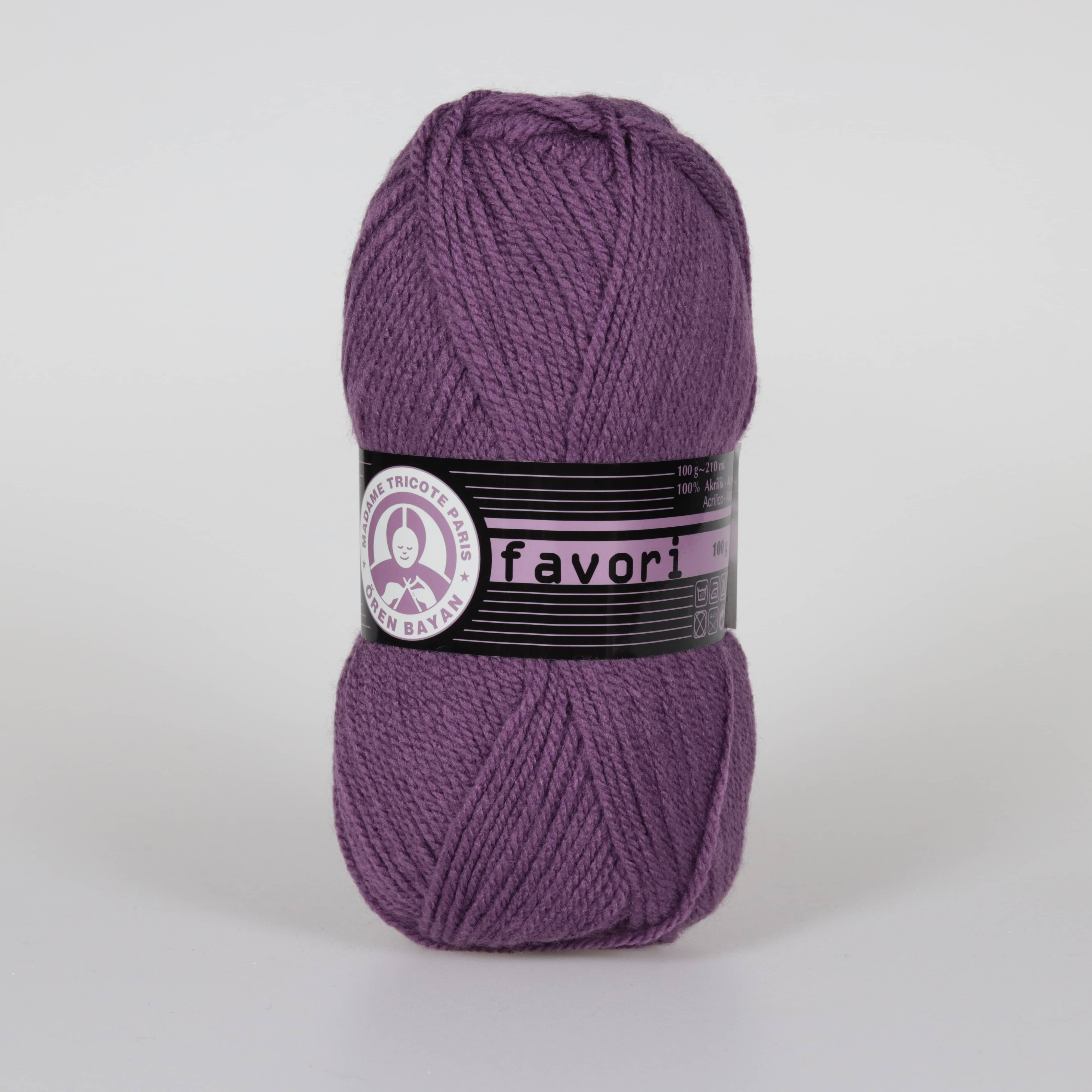 Favori Hand Knitting Yarn Dark Purple - Kristal Wool