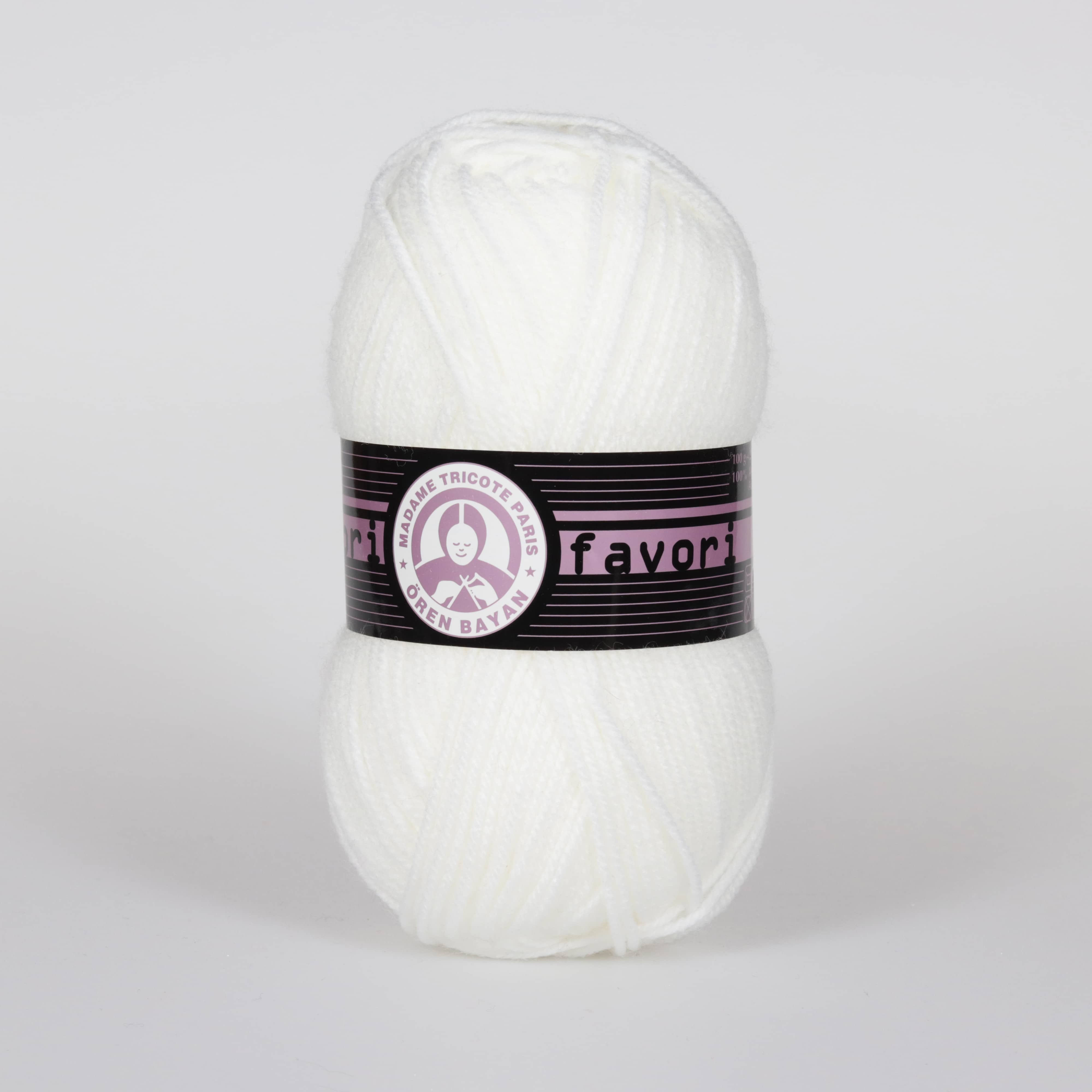 Favori Hand Knitting Yarn Soft Bright White - Kristal Wool