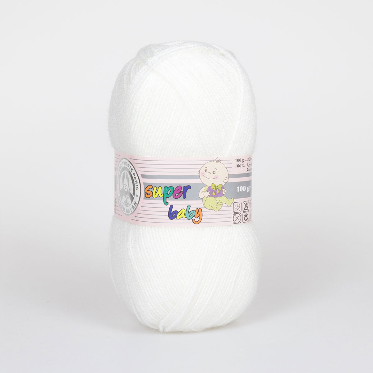 Super Baby Hand Knitting Yarn White - Kristal Wool