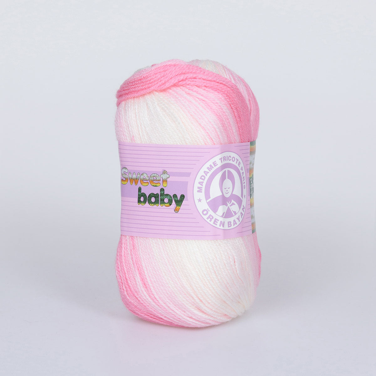 Sweet Baby Hand Knitting Yarn White-Pink 100 g - Kristal Wool