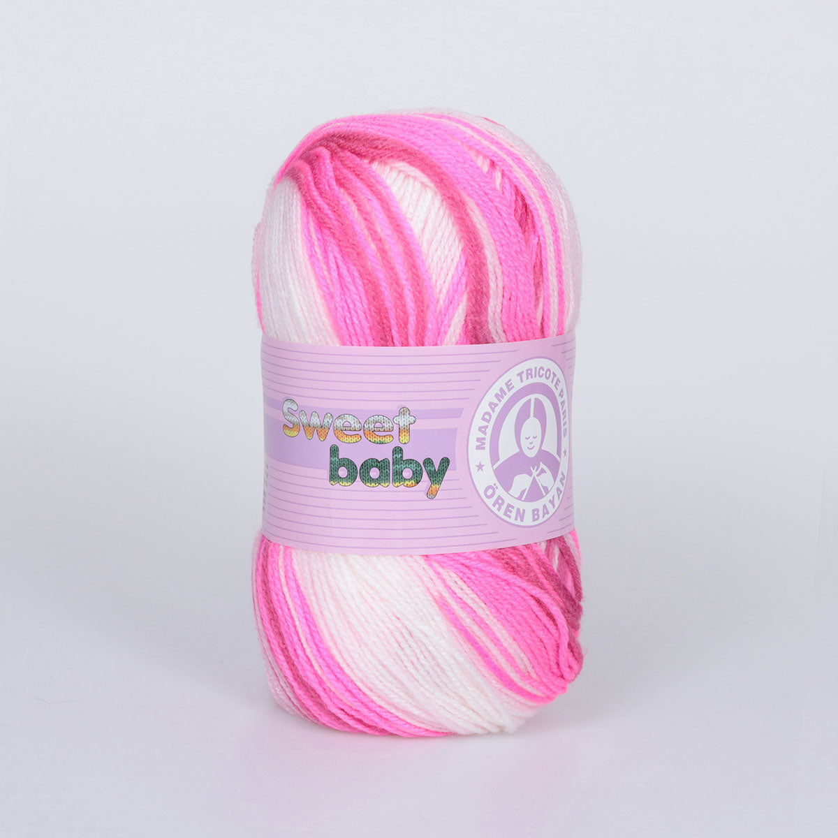 Sweet Baby Hand Knitting Yarn Pink-White 100 g - Kristal Wool