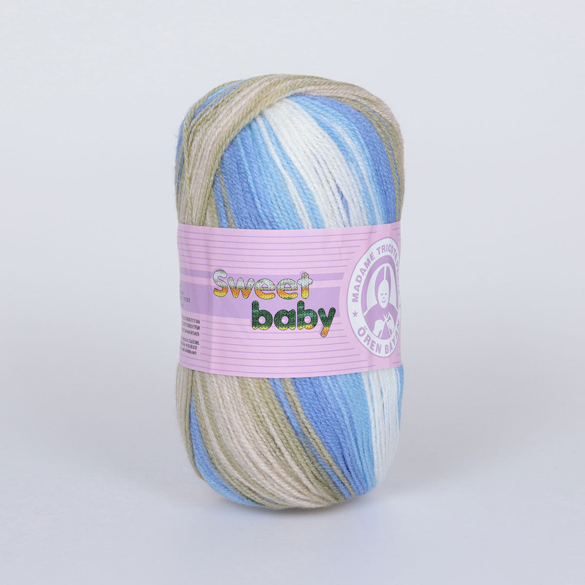 Sweet Baby Hand Knitting Yarn Blue-Cream 100 g - Kristal Wool