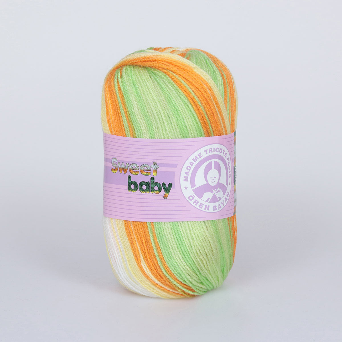 Sweet Baby Hand Knitting Yarn Green-Orange 100 g - Kristal Wool