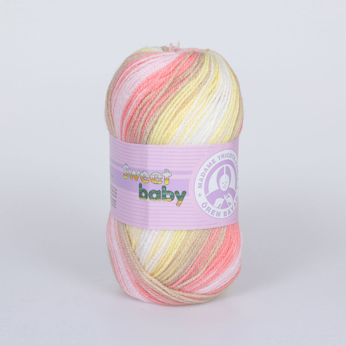 Sweet Baby Hand Knitting Yarn Pink-Yellow 100 g - Kristal Wool